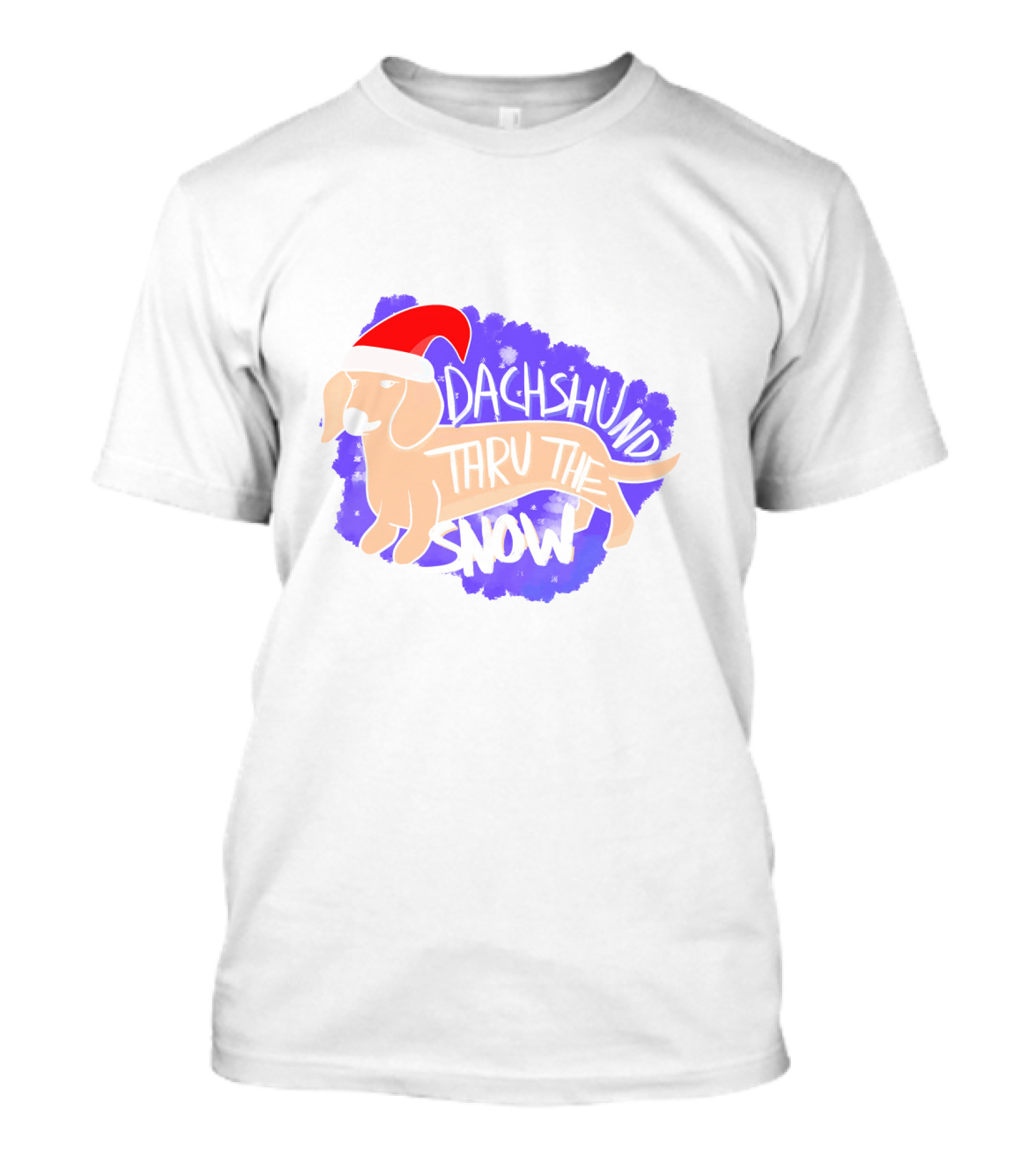Dachshund Thru The Snow Christmas Weihnachtlicher Hund Mit Mütze T-Shirt