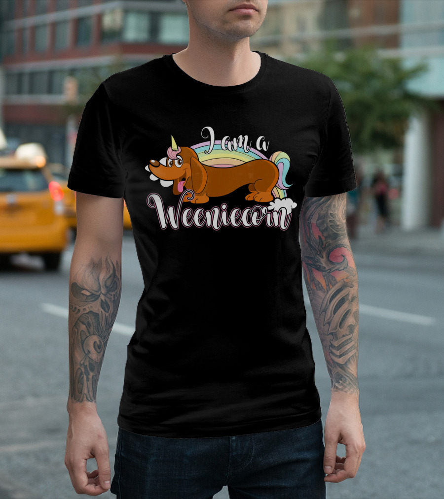 I Am A Weeniecorn Dachshund Rainbow Horn T-Shirt