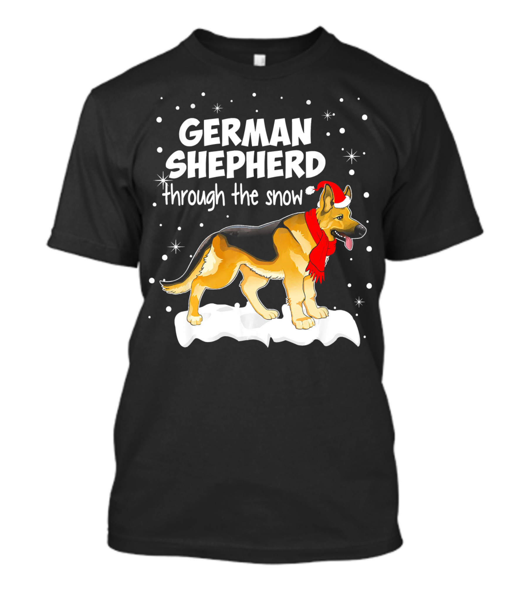 German Shepherd Through The Snow Funny Idea T-Shirt