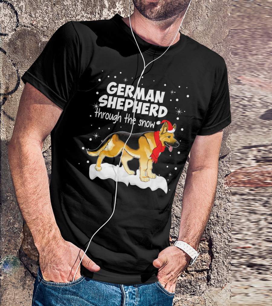 German Shepherd Through The Snow Funny Idea T-Shirt