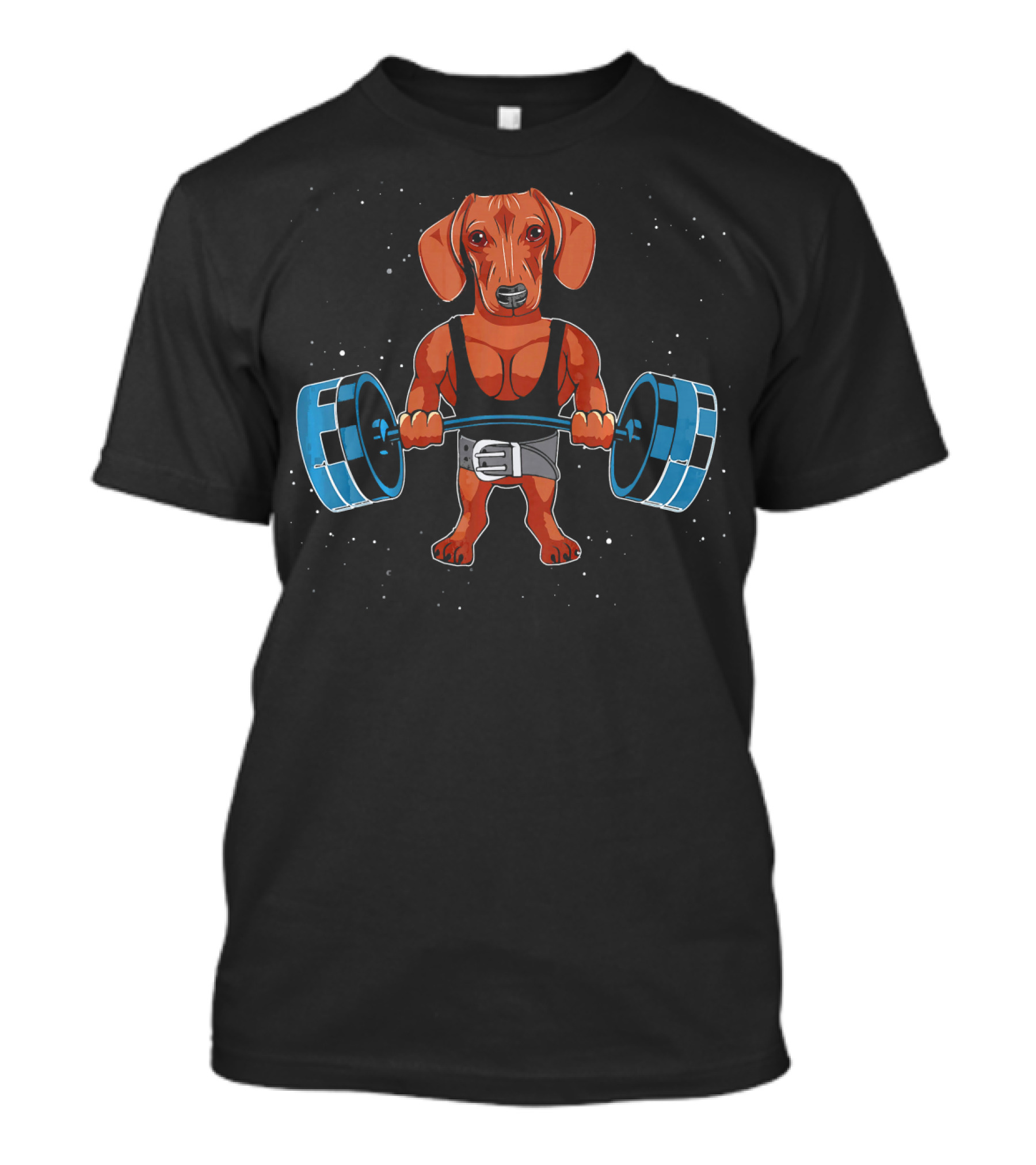 Dachshund Weightlifting Cute Dog Deadlift Humor T-Shirt
