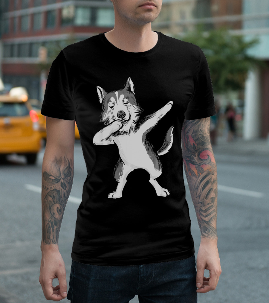 Dabbing Siberian Husky Chukcka Big Dog Pose T-Shirt