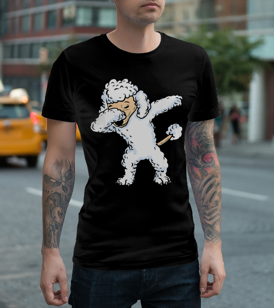 Dabbing White Poodle Dog Dab Pose T-Shirt