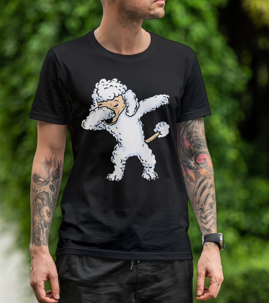 Dabbing White Poodle Dog Dab Pose T-Shirt