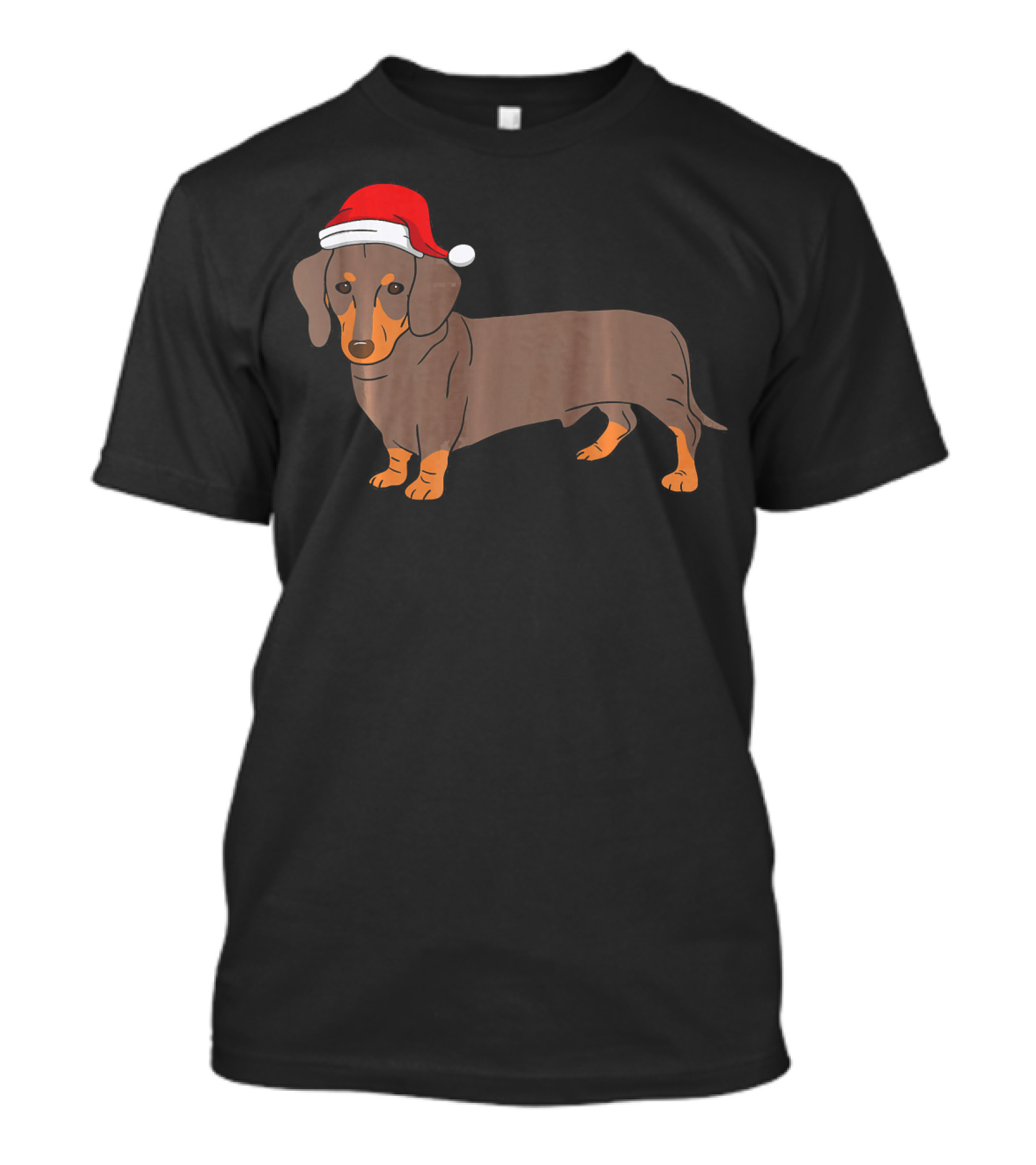 Dachshund In Santa Hat Festive Holiday Dog T-Shirt