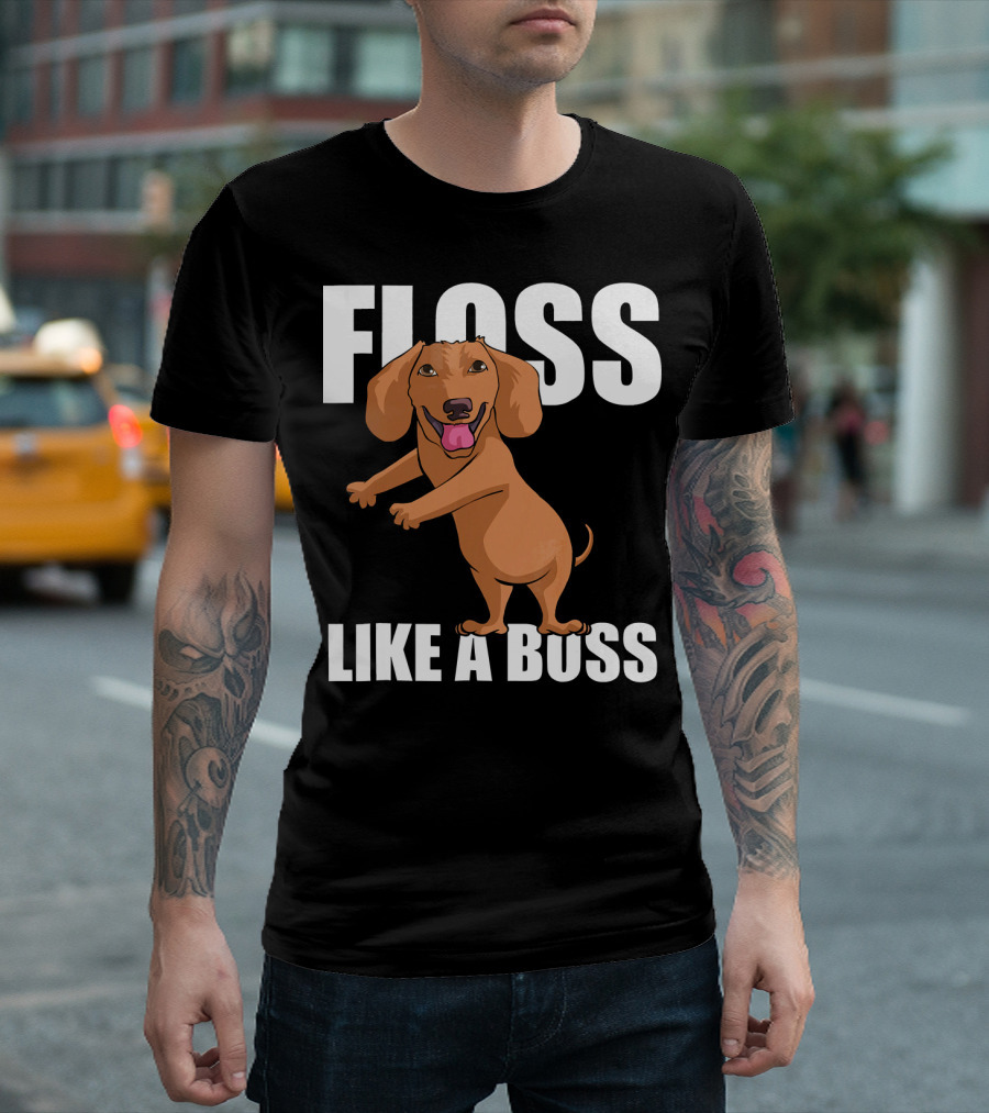 Floss Like A Boss Funny Dachshund Dancing T-Shirt