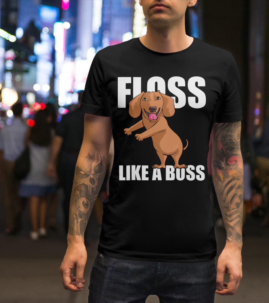 Floss Like A Boss Funny Dachshund Dancing T-Shirt