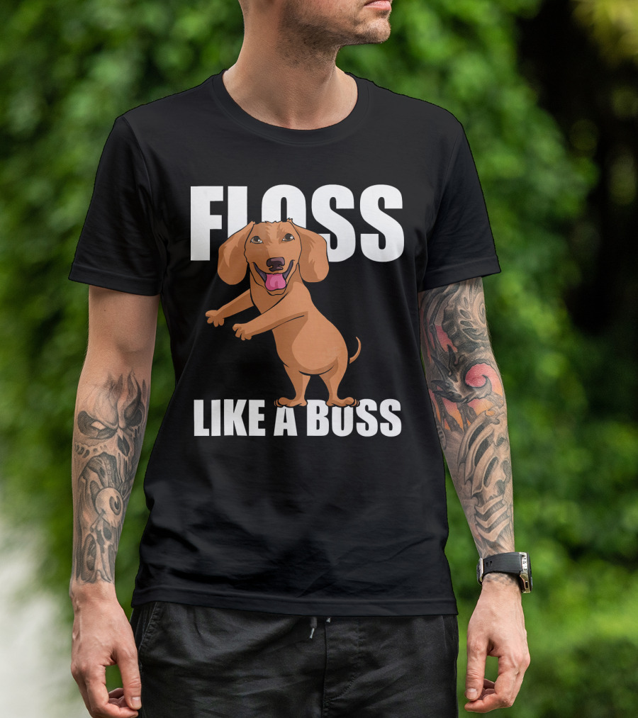 Floss Like A Boss Funny Dachshund Dancing T-Shirt
