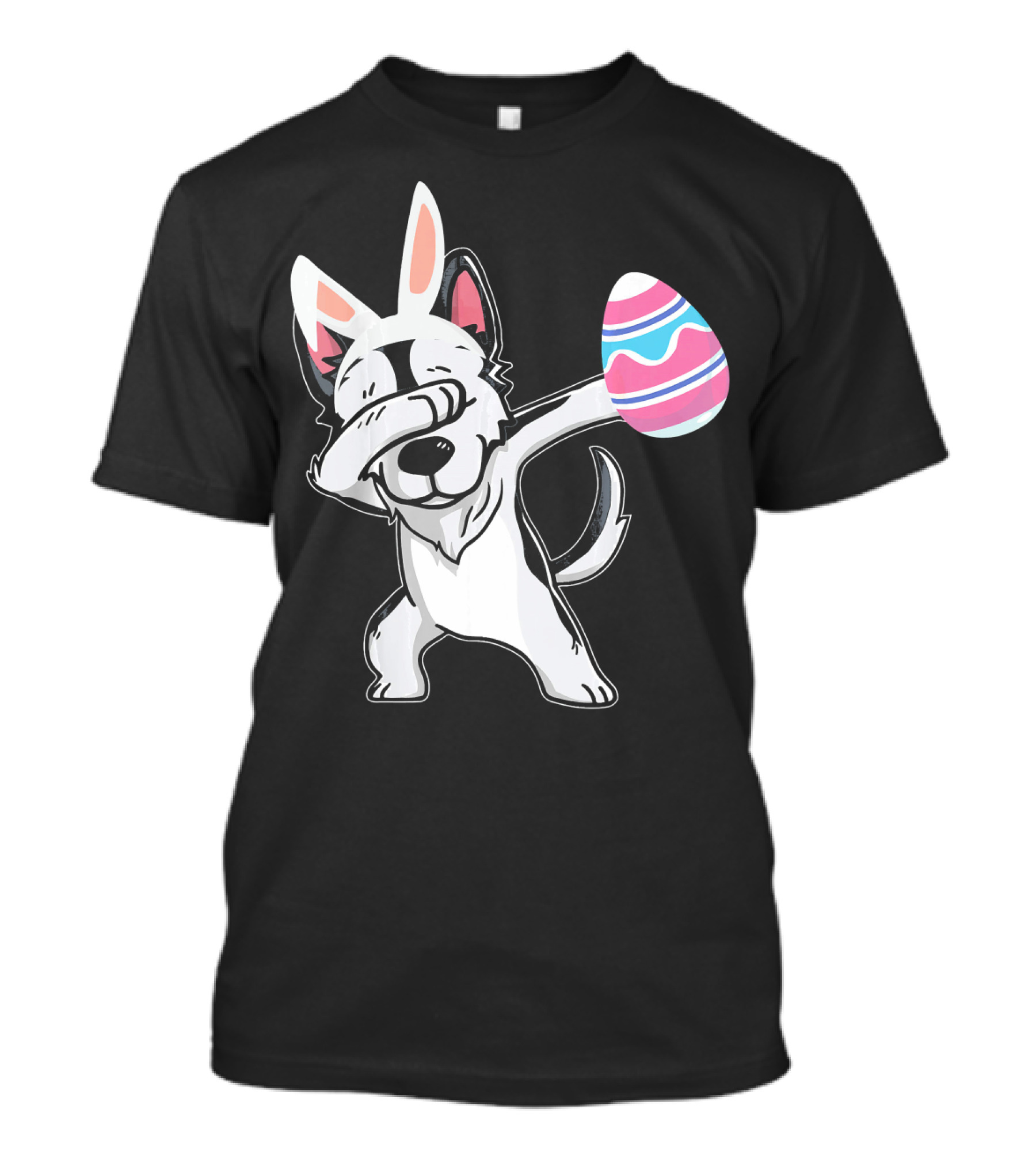 Easter Bunny Ears Husky Dog Dabbing With Colorful Egg T-Shirt