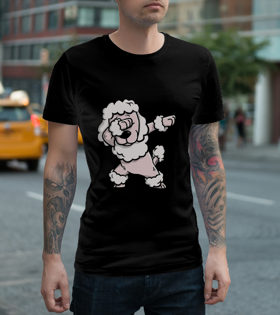 Funny Dabbing Poodle Dog Celebration Birthday Party T-Shirt