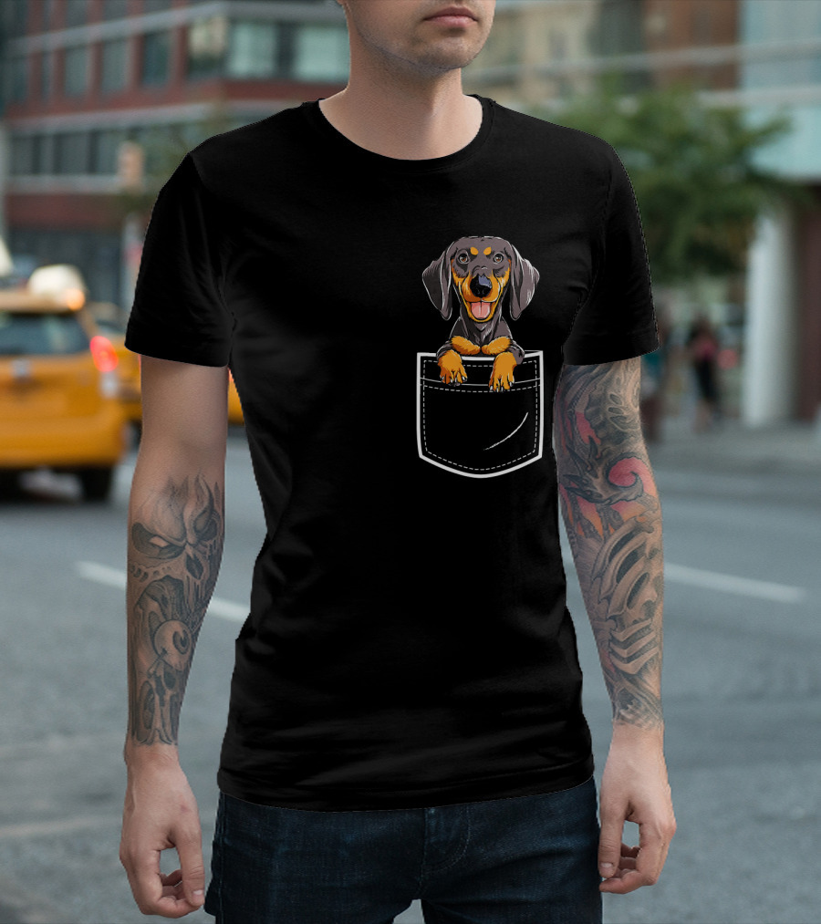 Dachshund Peeking from Your Pocket T-Shirt