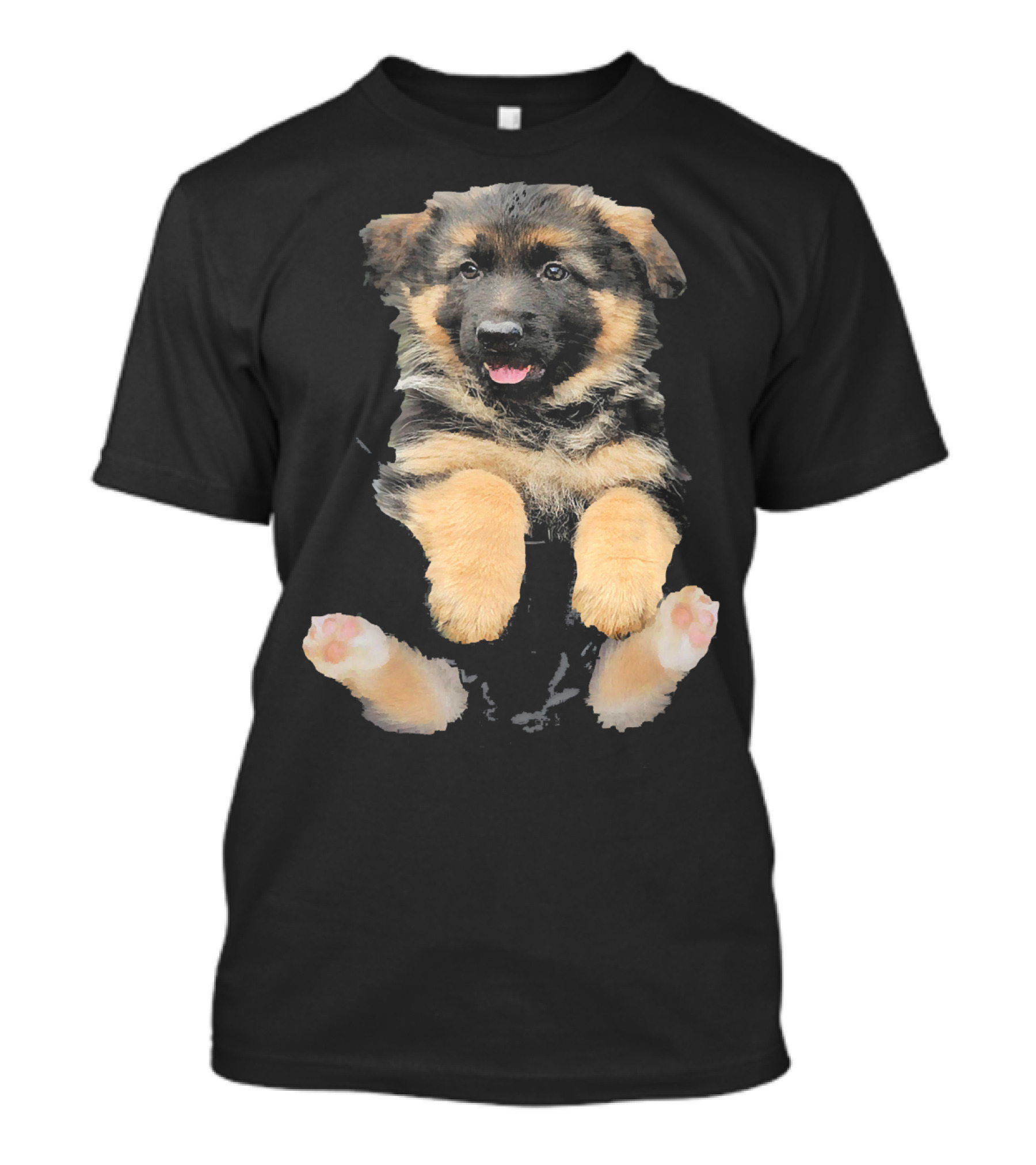 German Shepherd Puppy In Pocket T-Shirt