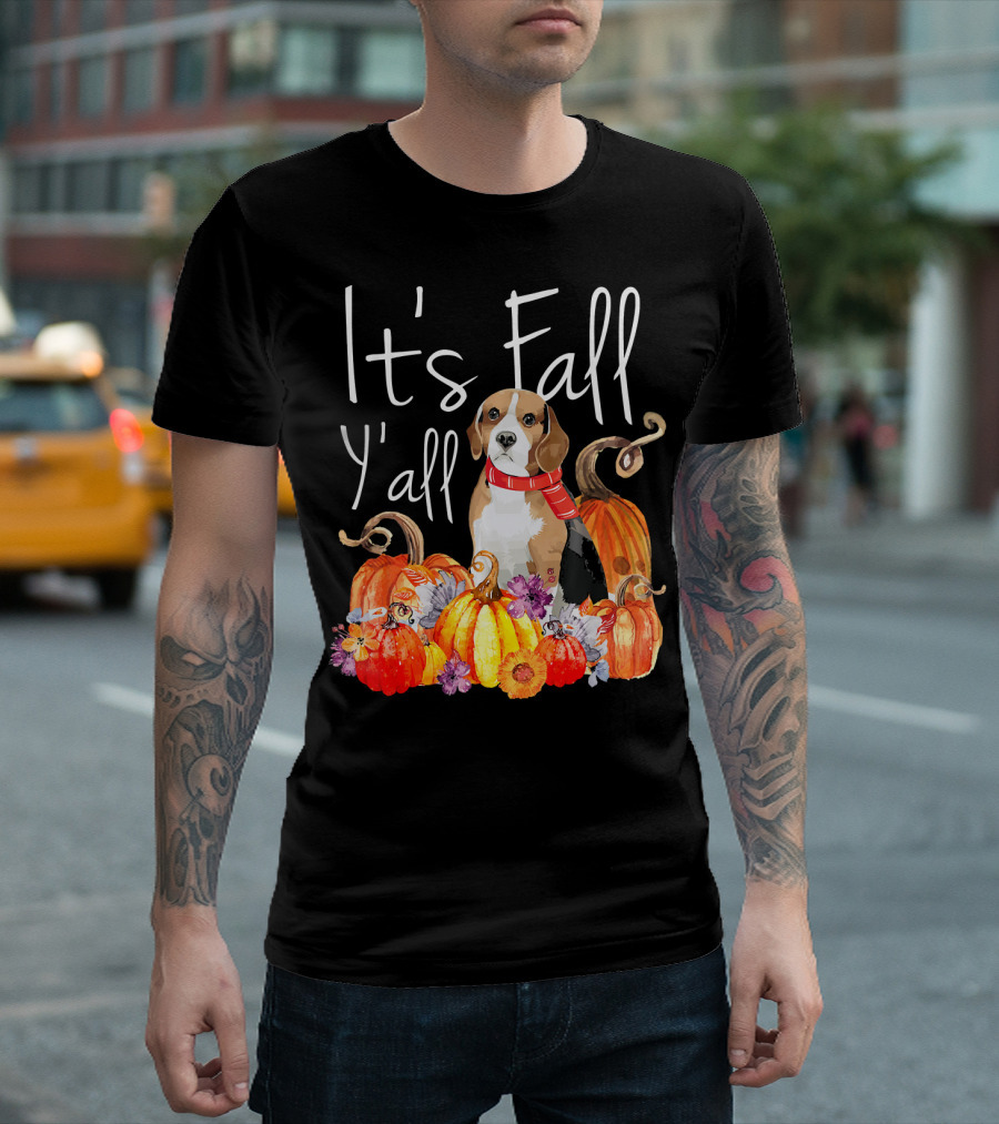 Its Fall Yall Pumpkin Season with Beagle Dog T-Shirt