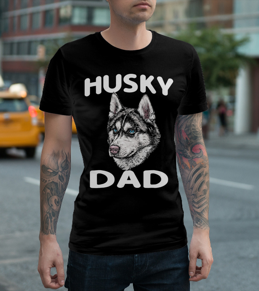 Husky Dad Siberian Dog Lovers T-Shirt