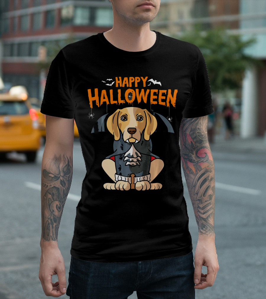 Beagle Vampire Happy Halloween Dracula T-Shirt