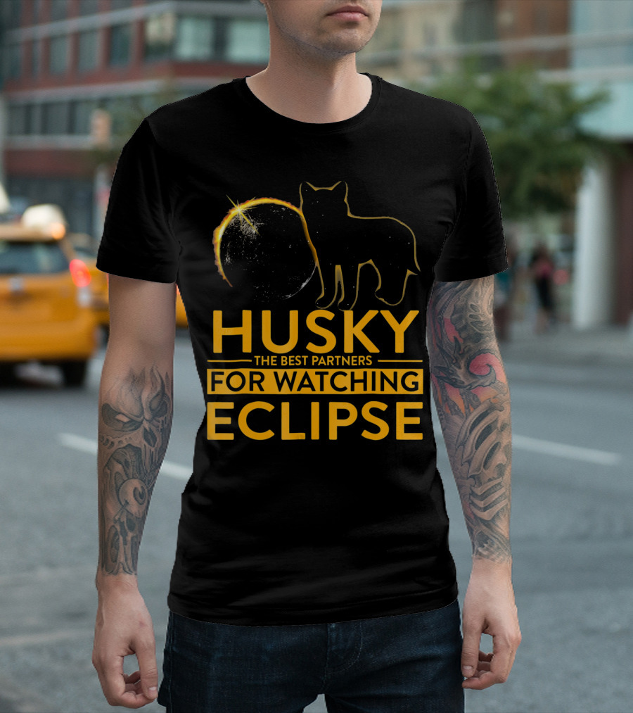 Husky the Best Partners for Watching Eclipse T-Shirt