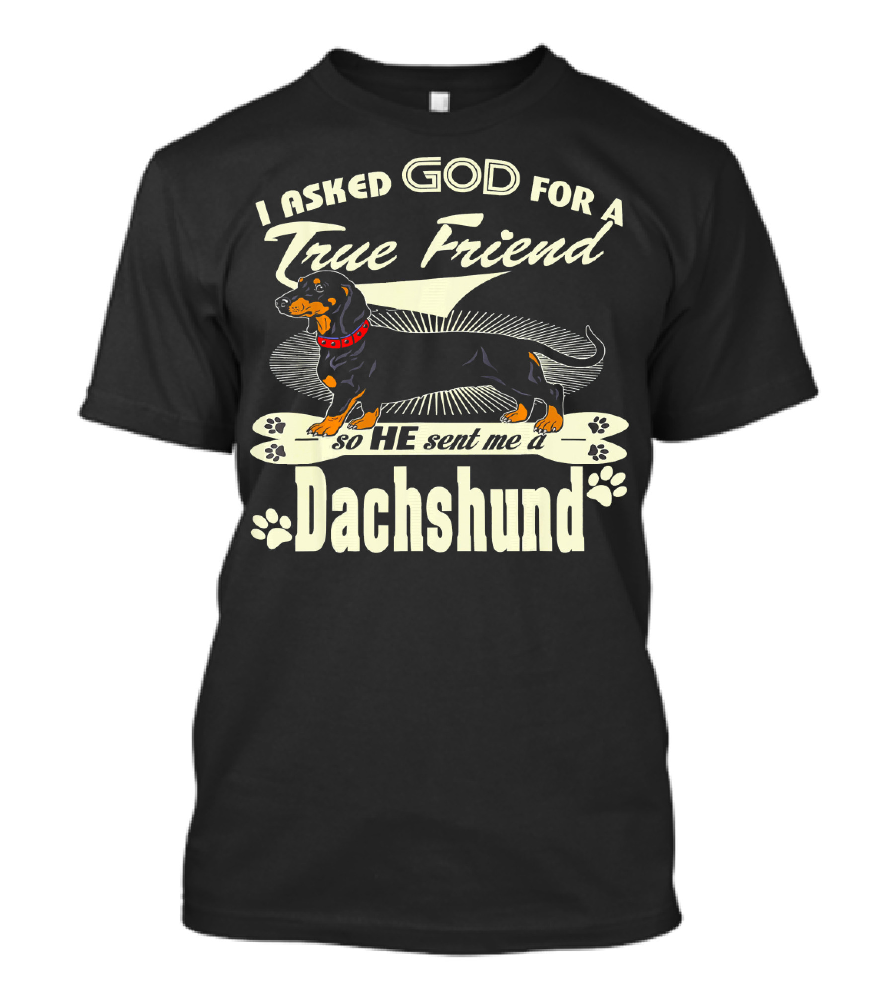 I Asked God For A True Friend He Sent Me A Dachshund T-Shirt
