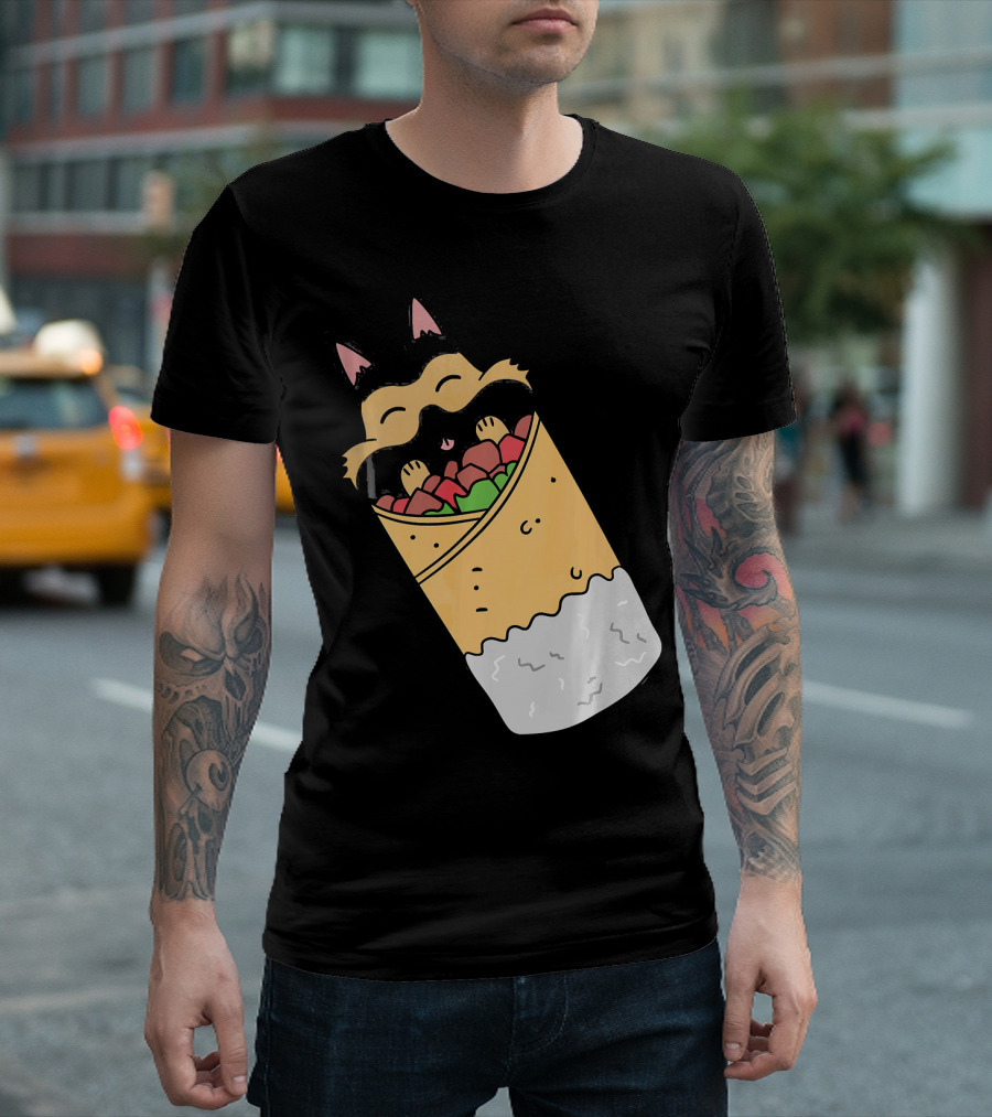 German Shepherd Wrapped Mexican Burrito Funny Dog Face T-Shirt