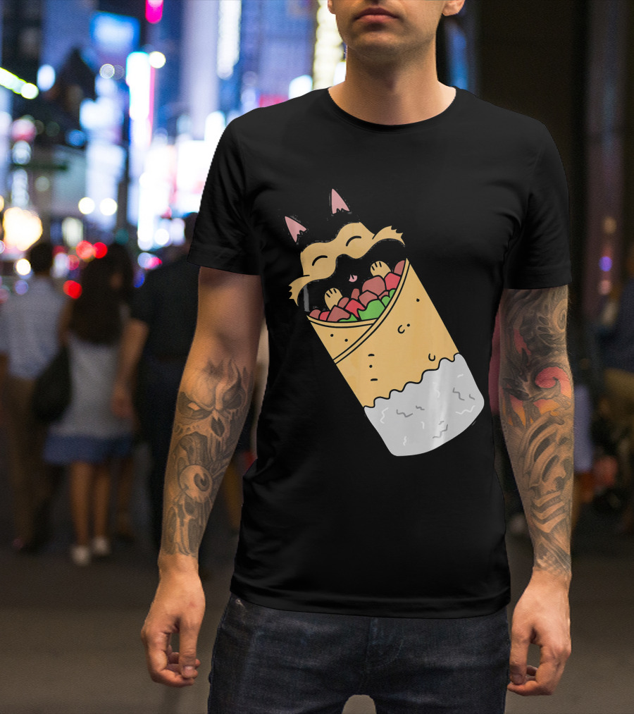 German Shepherd Wrapped Mexican Burrito Funny Dog Face T-Shirt