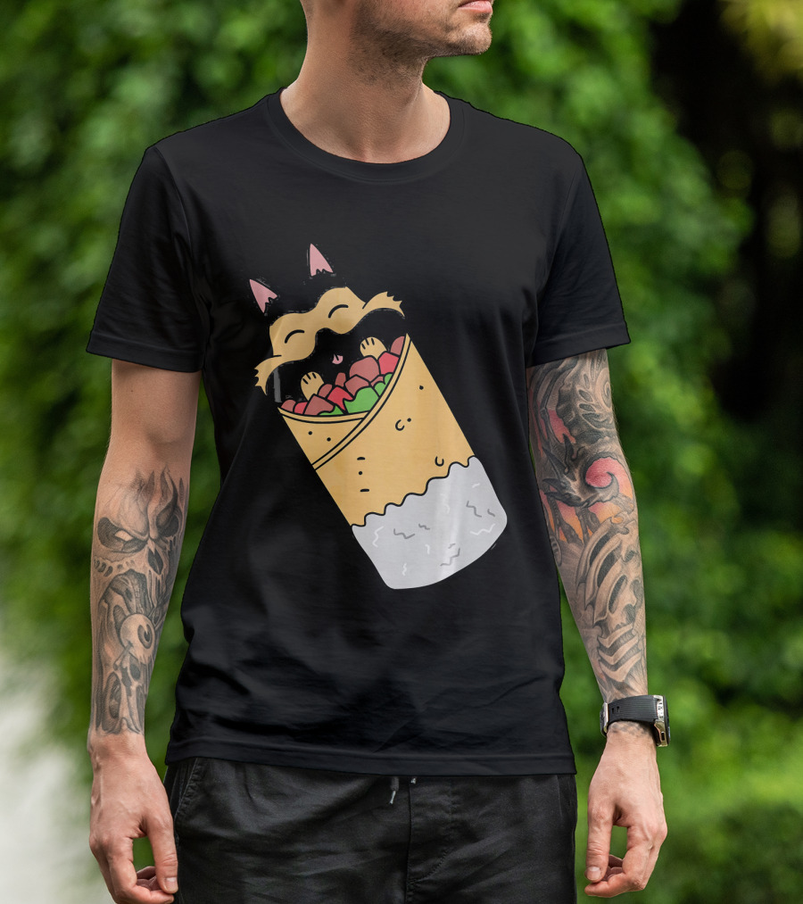 German Shepherd Wrapped Mexican Burrito Funny Dog Face T-Shirt