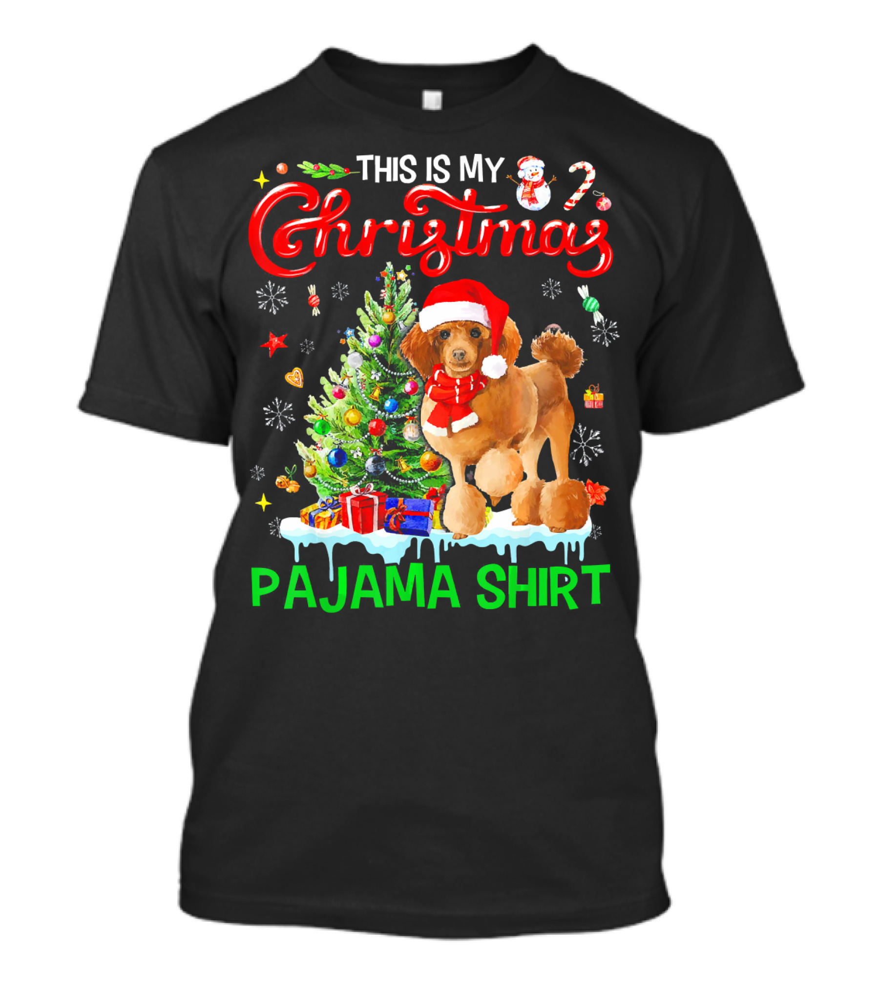 This Is My Christmas Pajama Shirt Poodle Dog T-Shirt