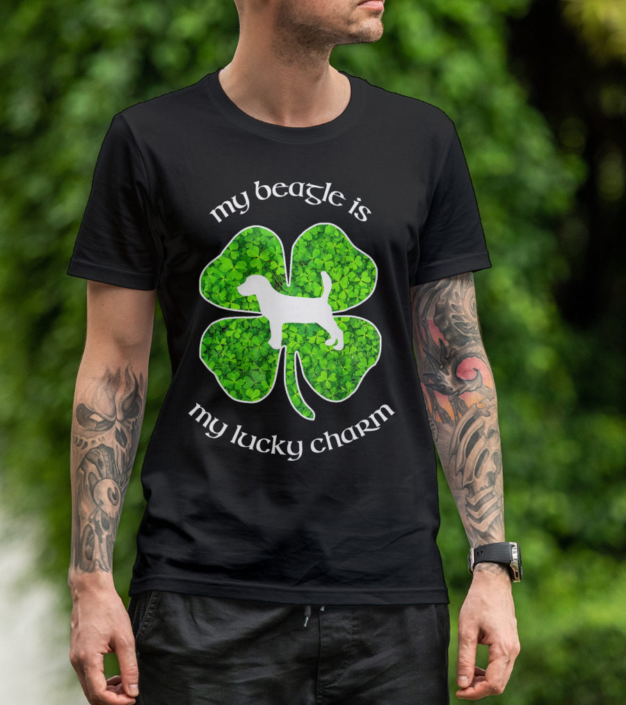 My Beagle Is My Lucky Charm Four Leaf Clover St Patricks T-Shirt