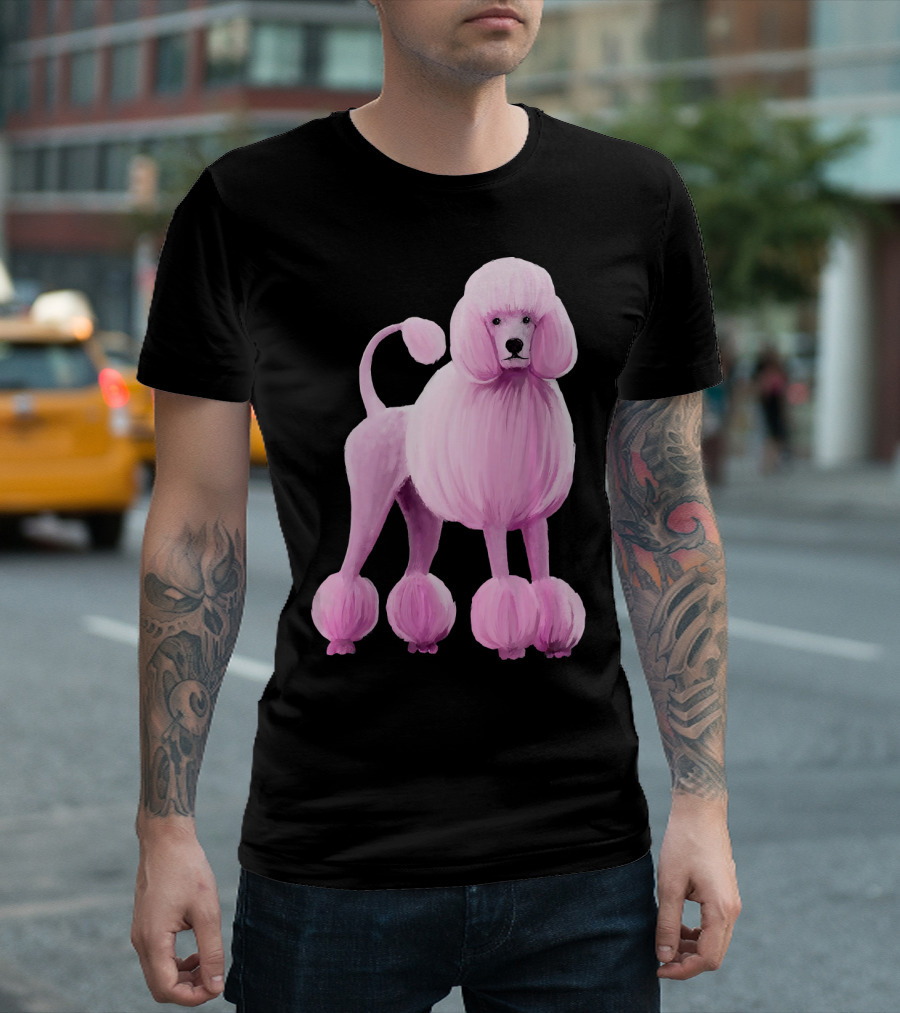 Pink Poodle Standard Show Dog Champion Stopper T-Shirt