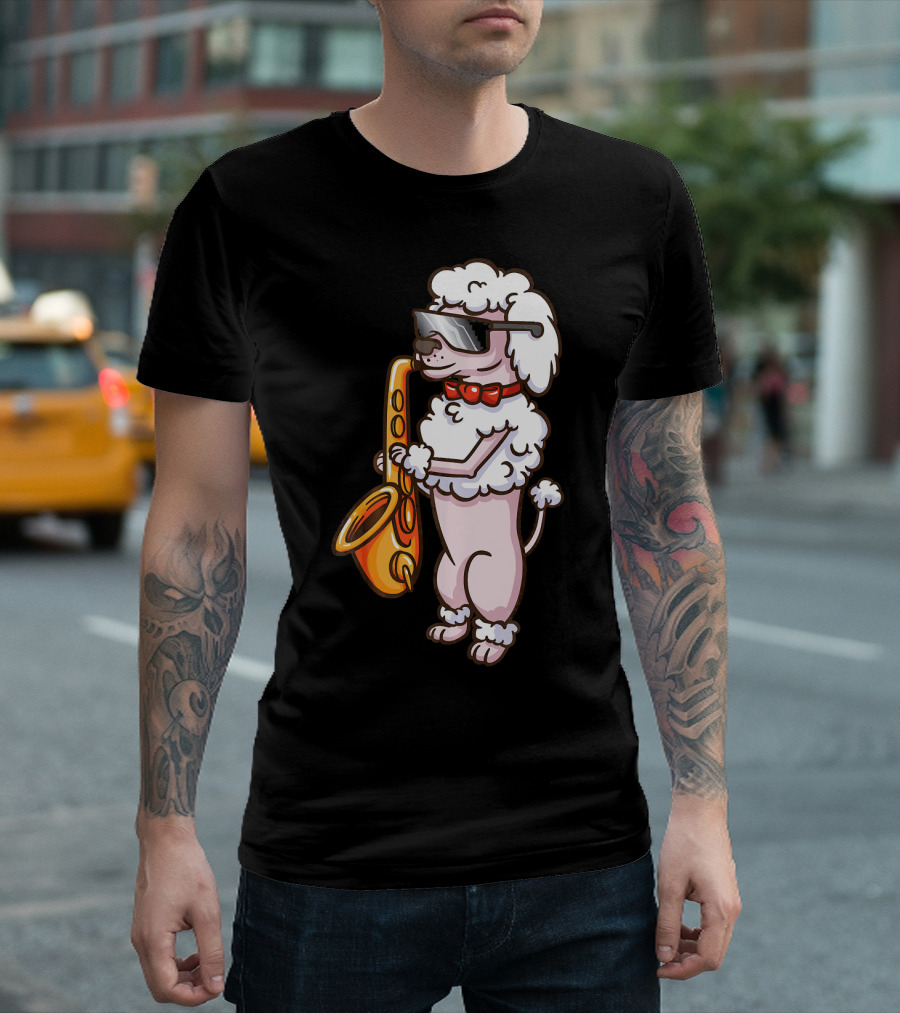 Poodle Saxophone Player Jazz Band Music T-Shirt