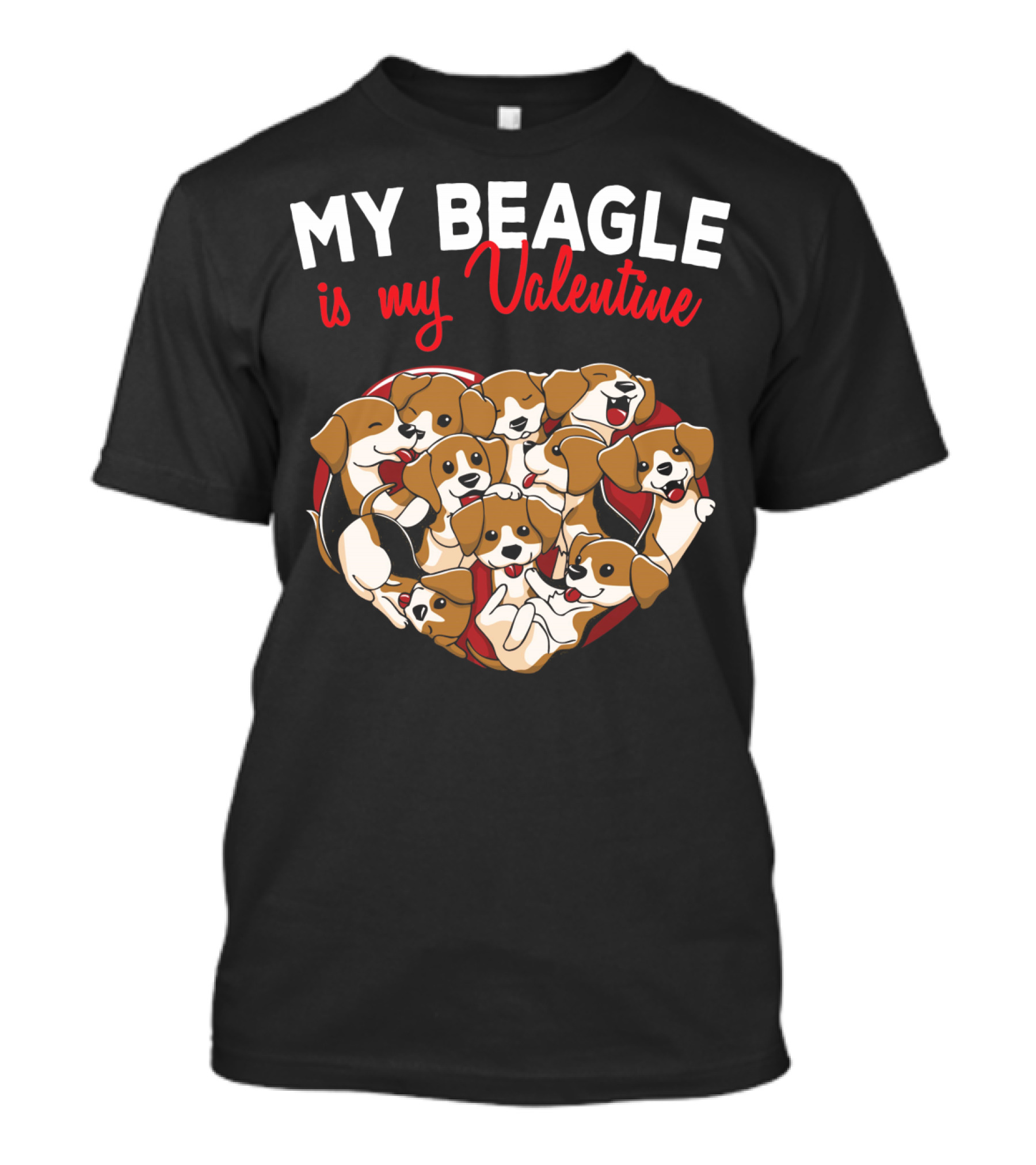 My Beagle Is My Valentine Beagle Puppies Heart Valentine T-Shirt