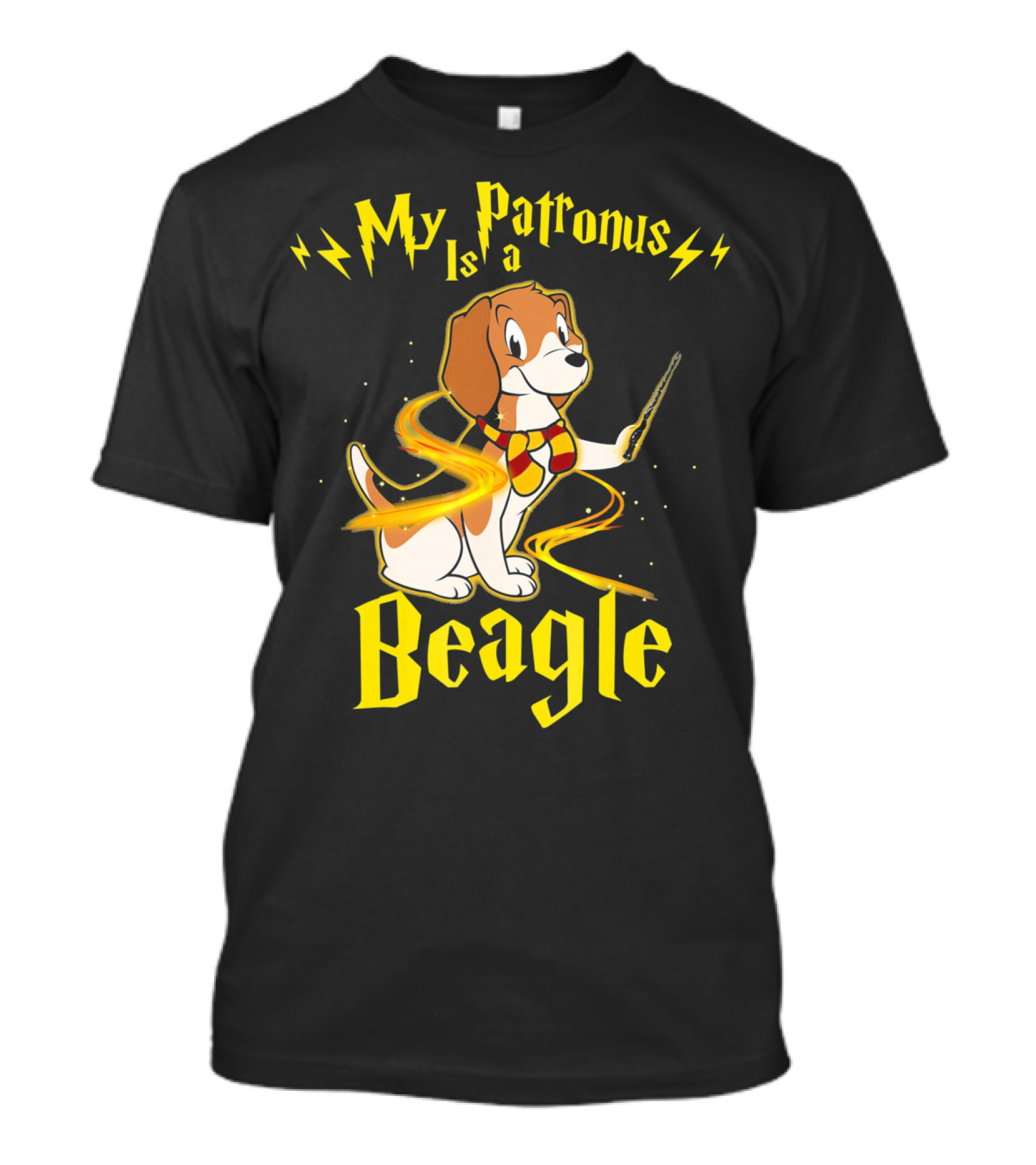 My Patronus Is A Beagle Wizard Dog With Wand And Scarf T-Shirt