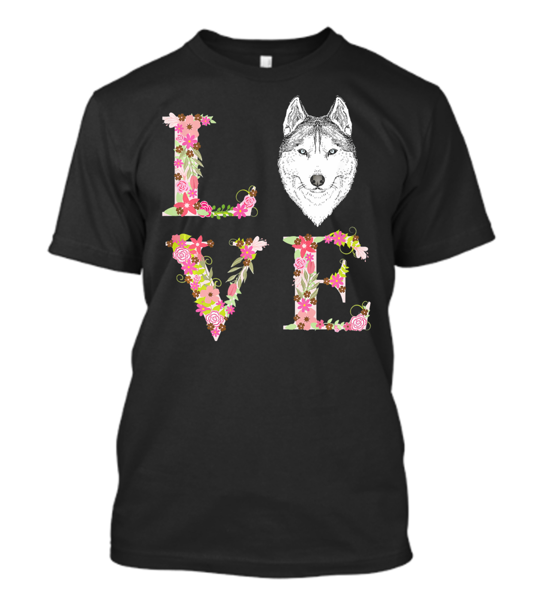 LOVE My Husky Dog Floral T-Shirt