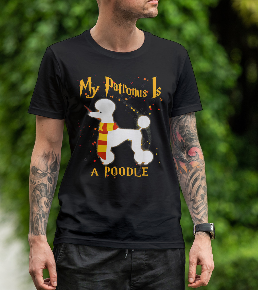 My Patronus Is A Poodle Dog Wizarding Scarf Stars T-Shirt