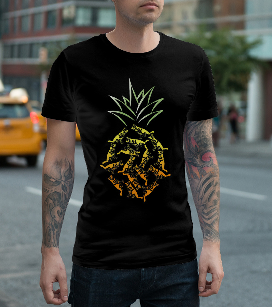 Pineapple German Shepherd Dog Lover Casu Geometric Canine Tropical Blend T-Shirt