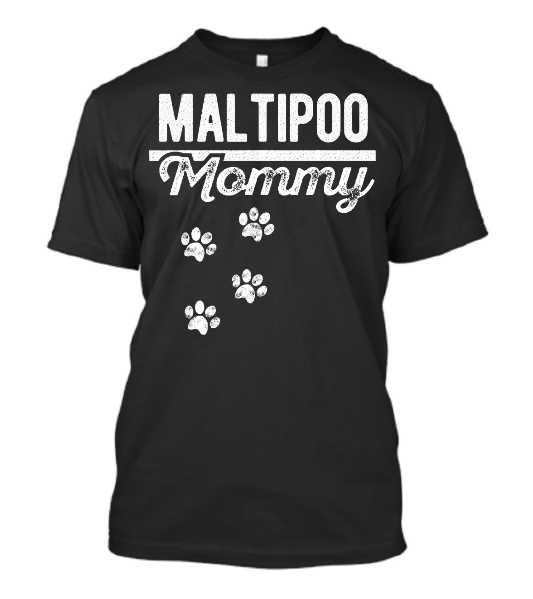 Maltipoo Mommy Maltese Poodle Paw Print Love T-Shirt
