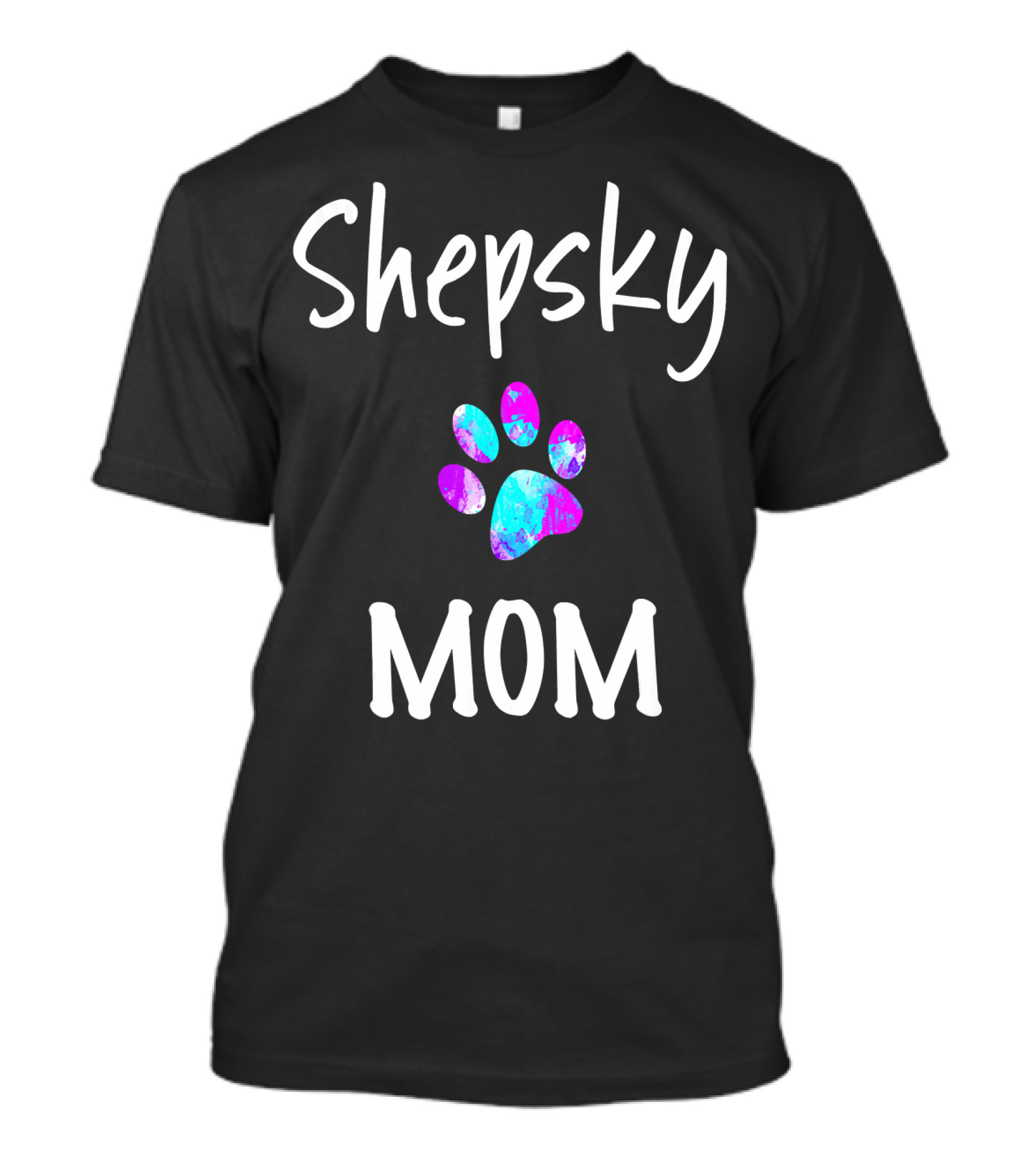 Shepsky Mom German Shepherd Husky Mix Paw Prints T-Shirt