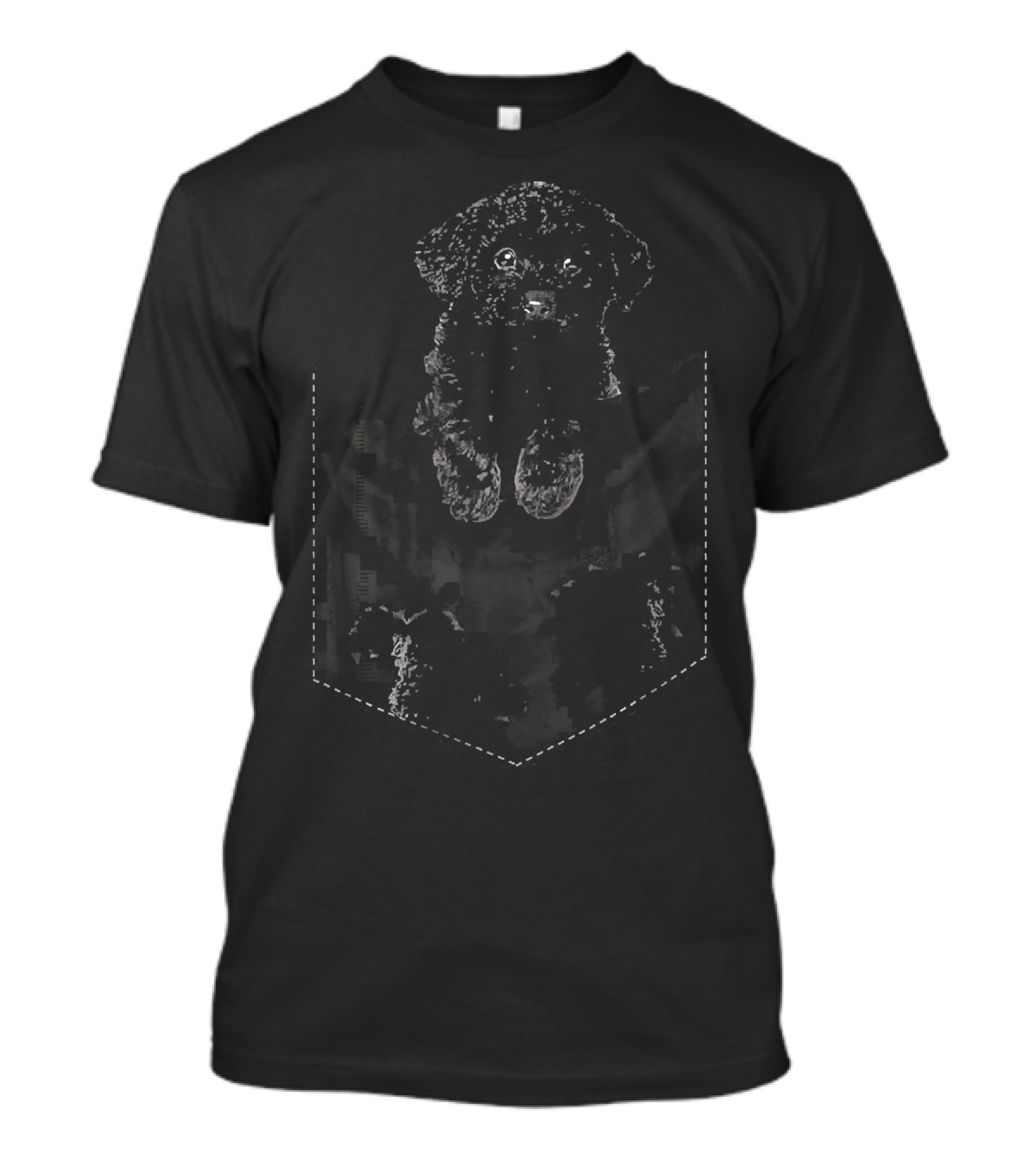 Poodle Black Pocket Mid Poodle T-Shirt