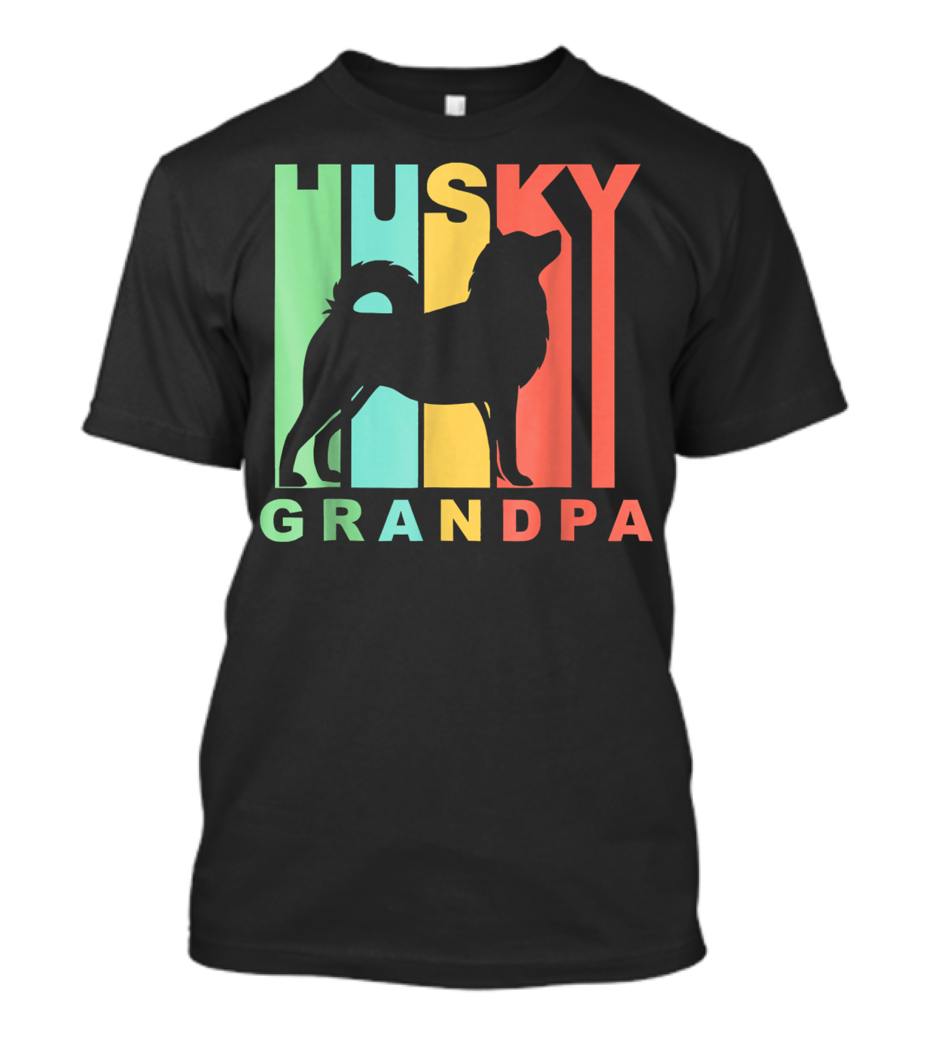 Husky Grandpa Retro Style Dog T-Shirt