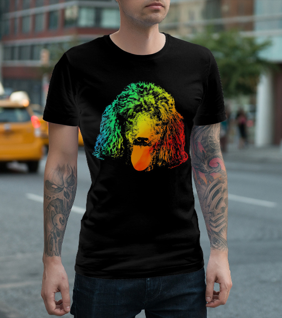 STANDARD POODLE Colorful Rainbow Artful Canine T-Shirt