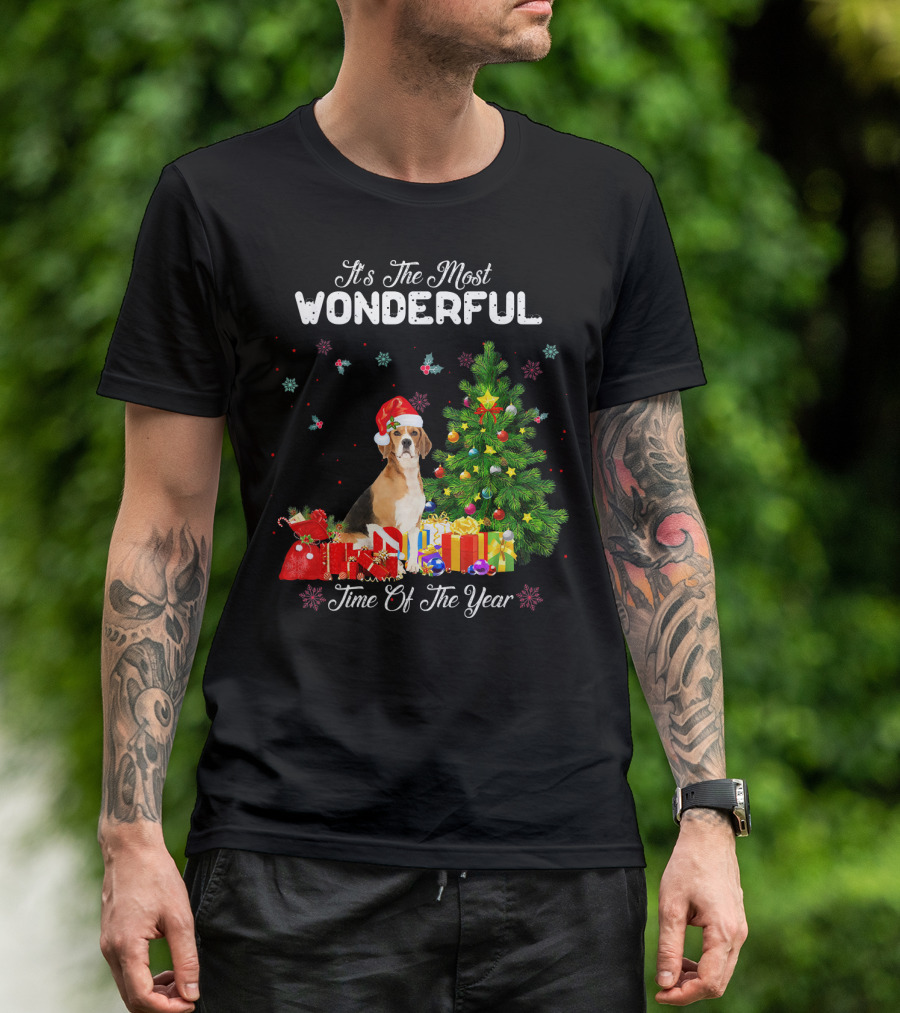 It's The Most Wonderful Time Of The Year Beagle Christmas Tree Gifts T-Shirt