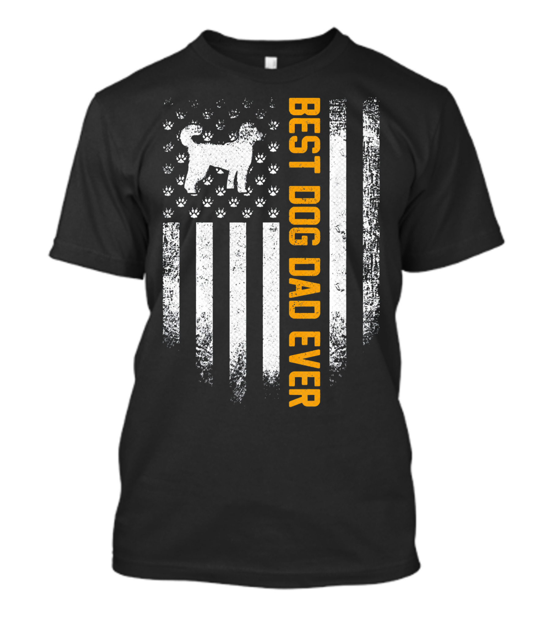 Vintage USA Best Dog Dad Ever American Poodle Flag T-Shirt