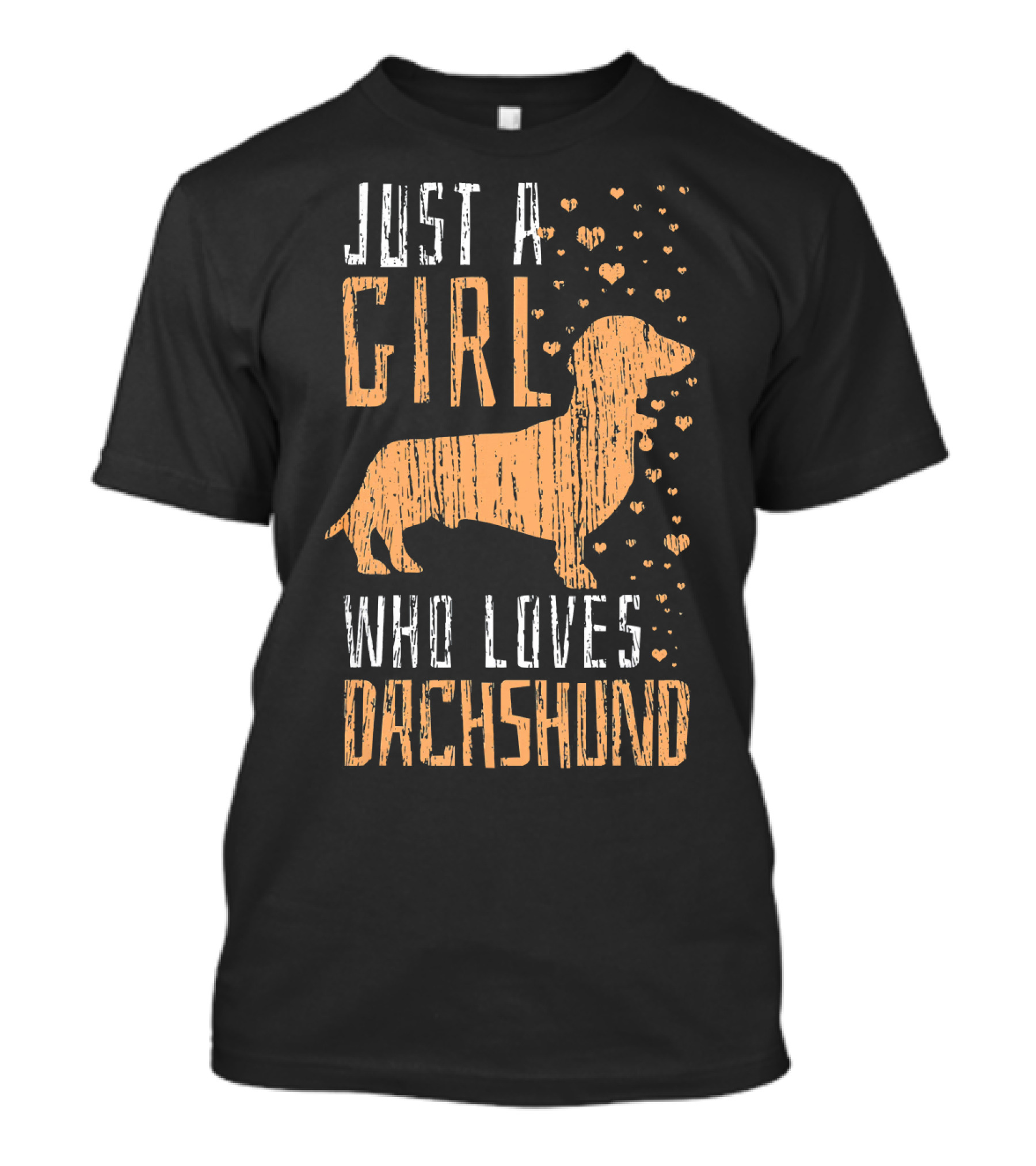 Just A Girl Who Loves Dachshund Vintage Style Hearts T-Shirt
