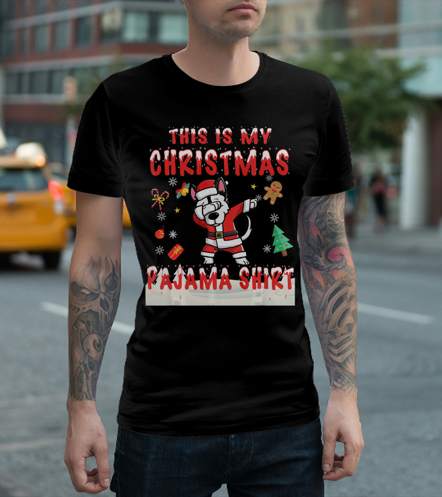 This Is My Christmas Pajama Shirt Siberian Santa Dog Dab Holiday Icons T-Shirt