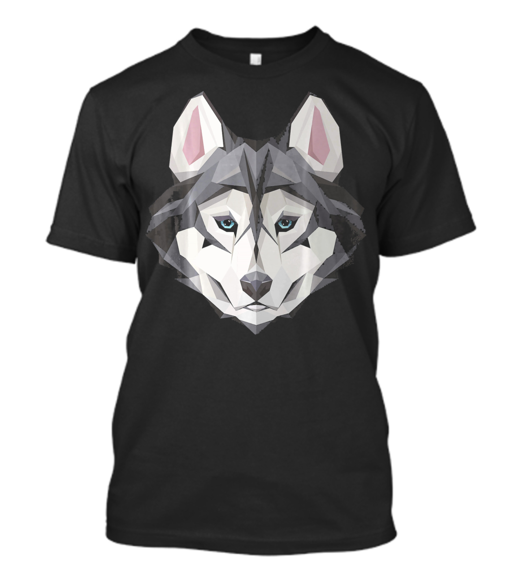 Siberian Husky Mens Womens Fun Geometric Face T-Shirt