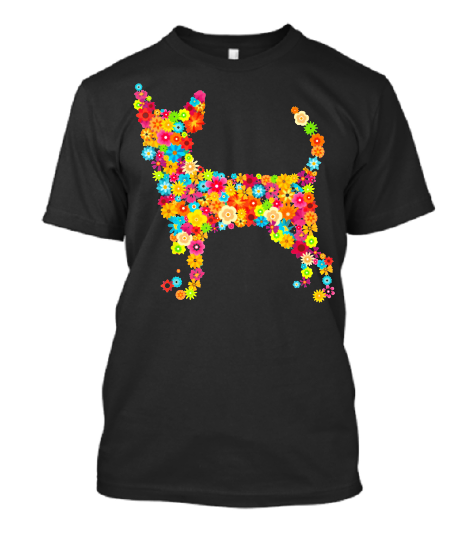 Chihuahua Dog Flower Love Colorful Floral T-Shirt