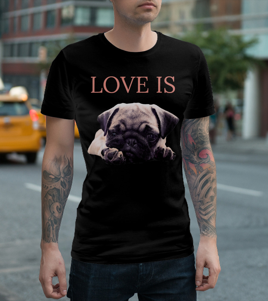 Love Is Birthday Pug Women Men Pug Mom Lif T-Shirt