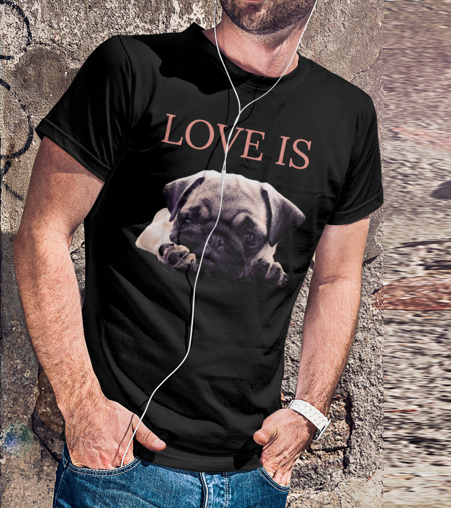 Love Is Birthday Pug Women Men Pug Mom Lif T-Shirt