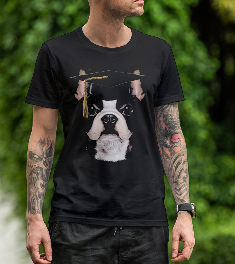 Cute French Bulldog Graduation University Cap T-Shirt