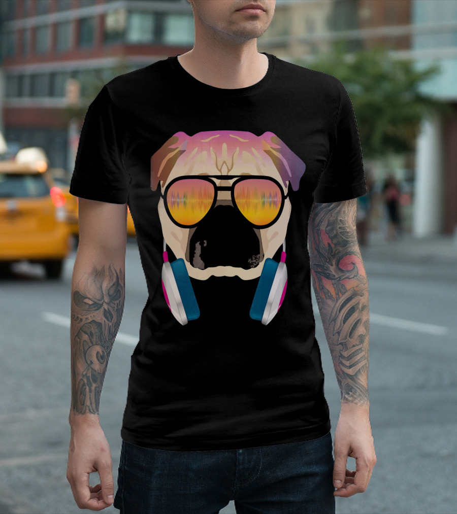 DJ Pug With Sunglasses And Headphones T-Shirt