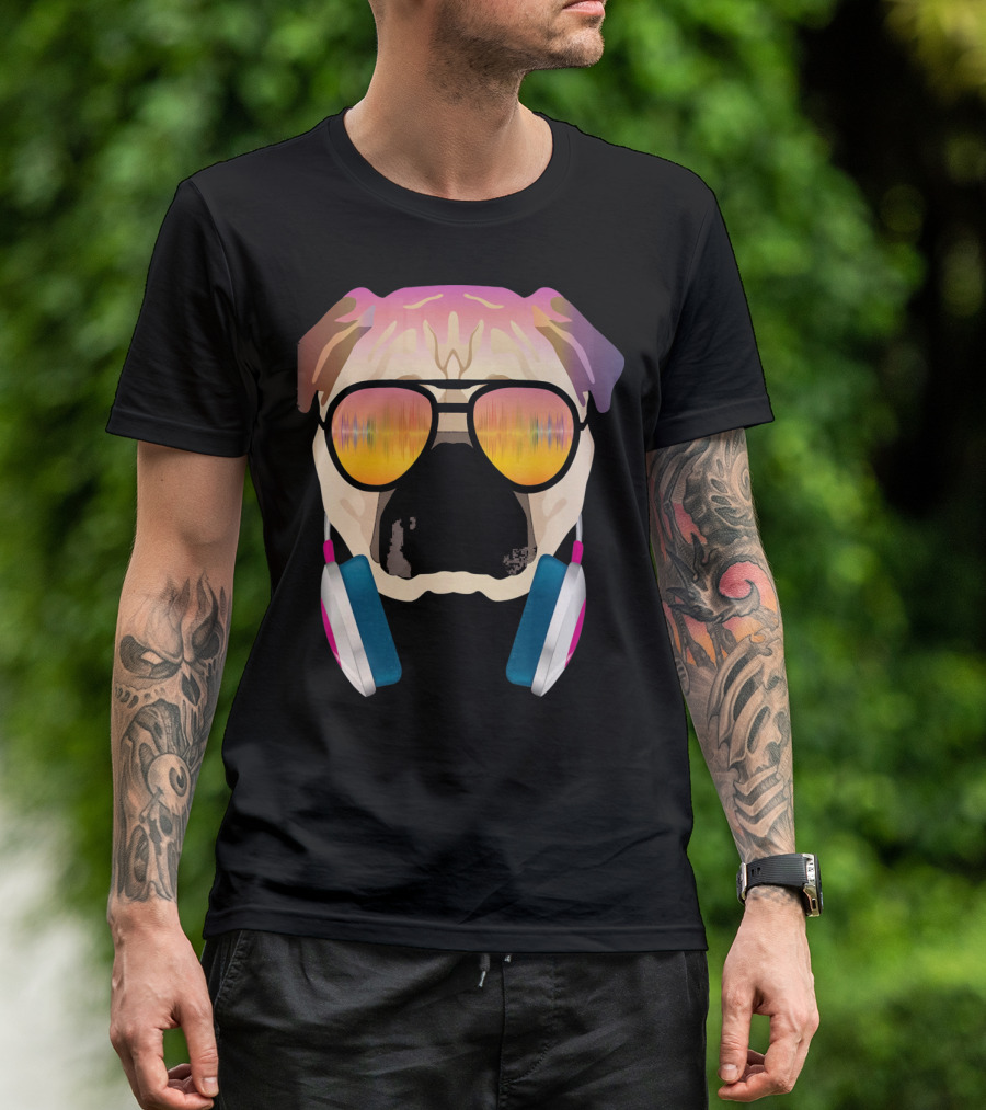 DJ Pug With Sunglasses And Headphones T-Shirt