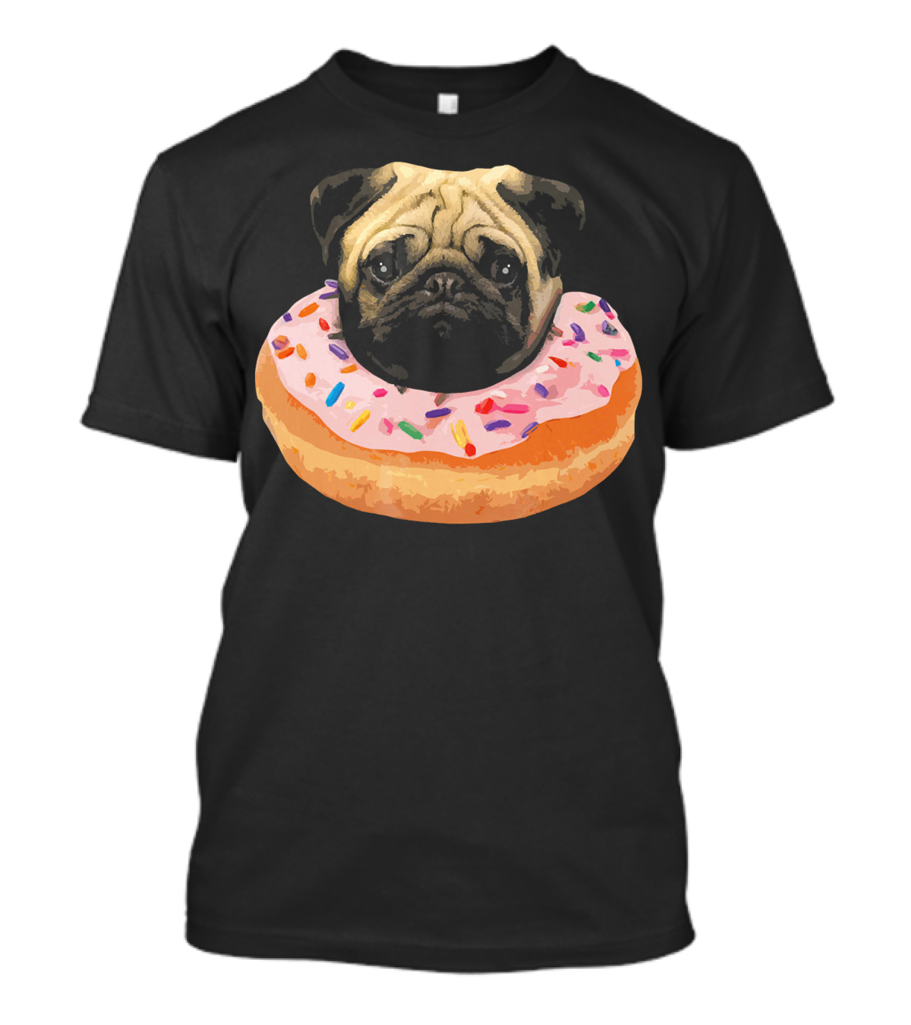 Cute Pug In Sprinkled Donut Sweet Dessert Don T-Shirt